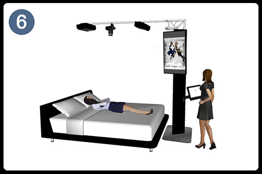 Aerial cam video booth rental with overhead camera system